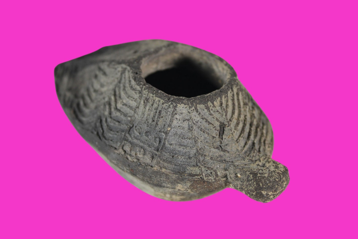 Oil Lamp Holy Land Ancient Artifact Jesus Christ Home Israel 300-600 AD COA 103