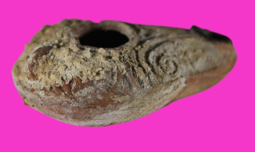 Ancient Holy Land Oil Lamp Artifact Jesus Christ Homeland  100 - 400 AD COA L03