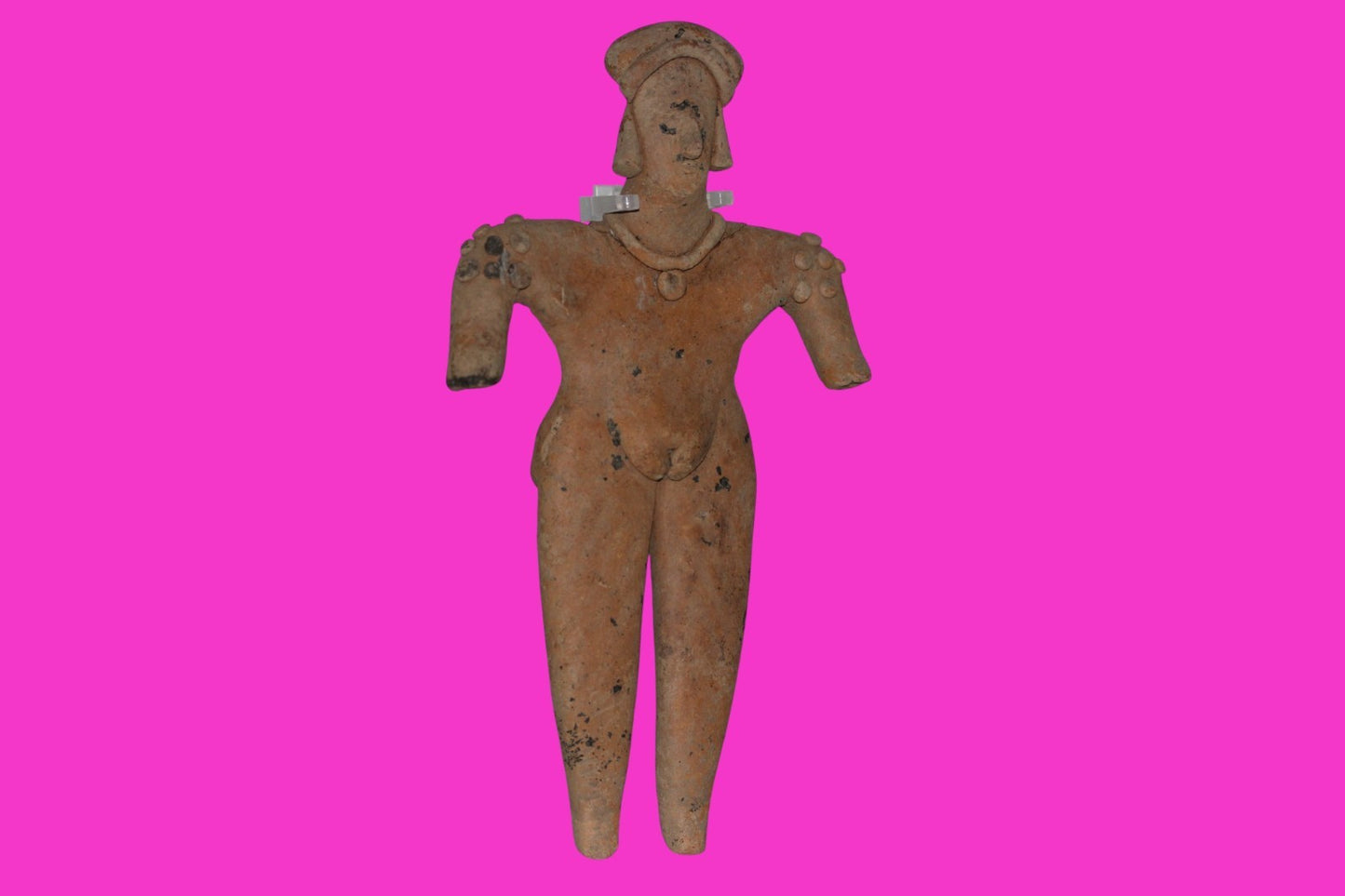 Pre Columbian Artifact 8in Female Shaman Tomb Figure Colima Mexico 100BC COA 255