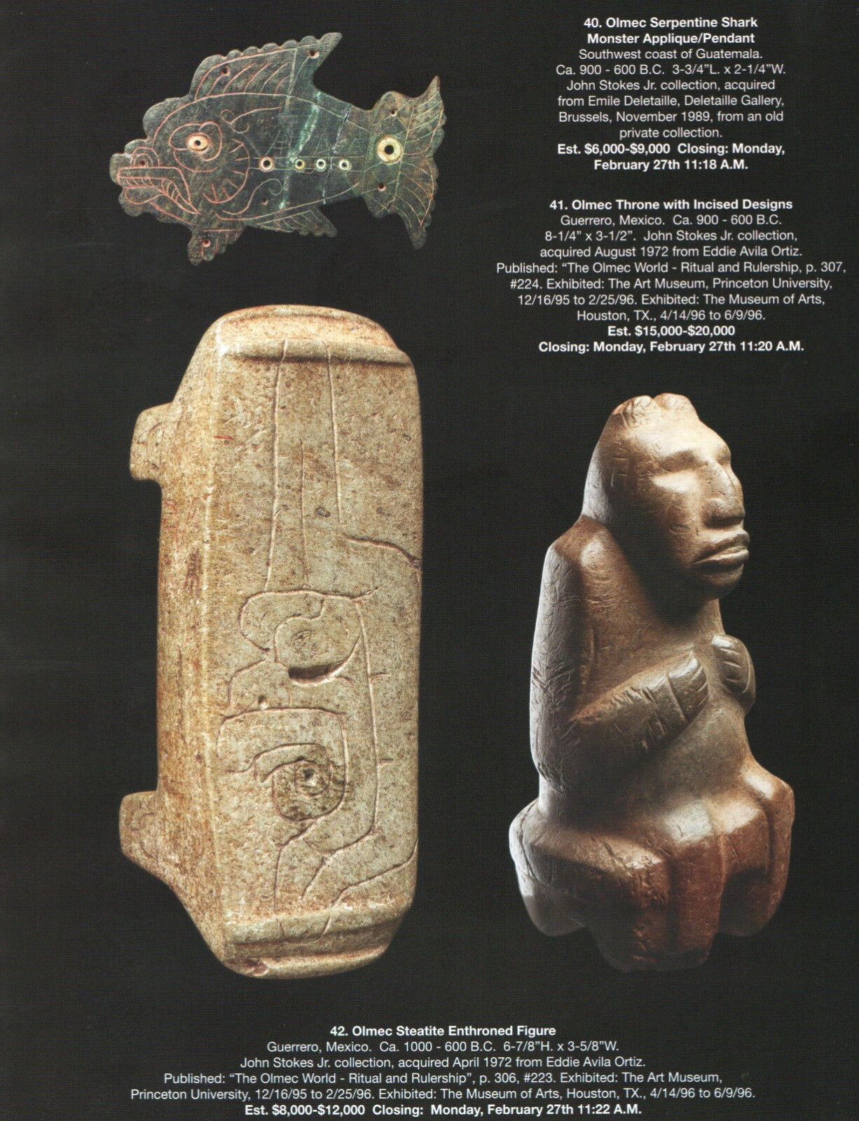 Pre Columbian Artifacts Price & Value Guide Arte Primitivo Auction Catalog 109