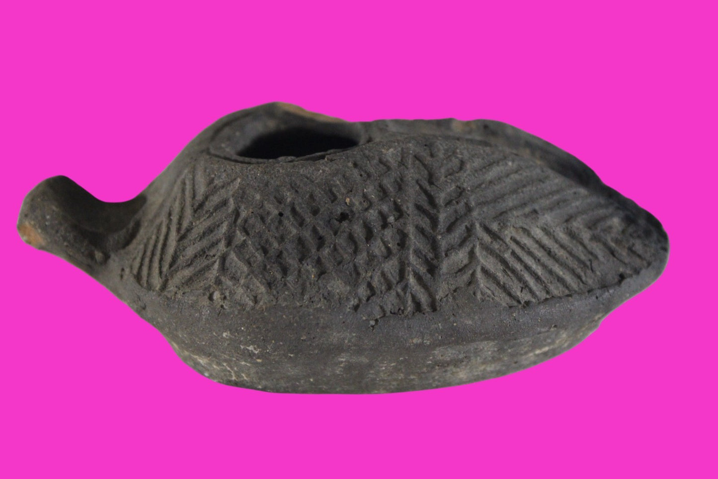 Oil Lamp Holy Land Ancient Artifact Jesus Christ Home Israel 300-600 AD COA 75