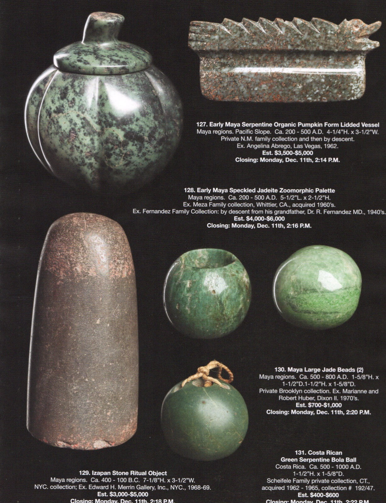 Pre Columbian Artifacts Price & Value Guide Arte Primitivo Auction Catalog 112