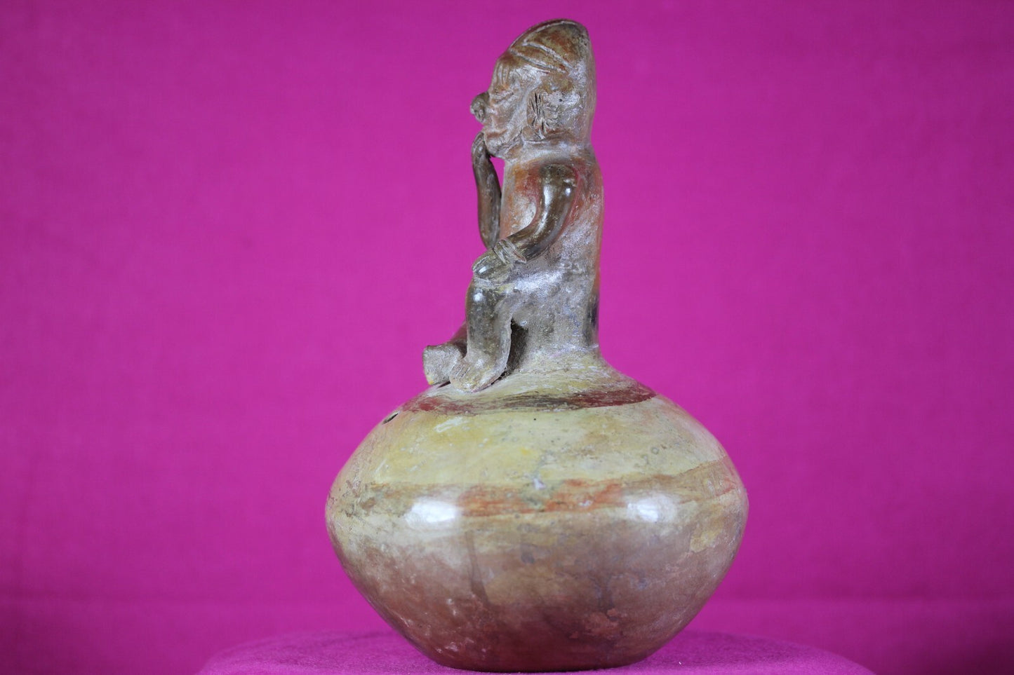 Authentic Pre Columbian Artifact Vicus Figure Jar Pottery 250 BC-600 AD COA J15