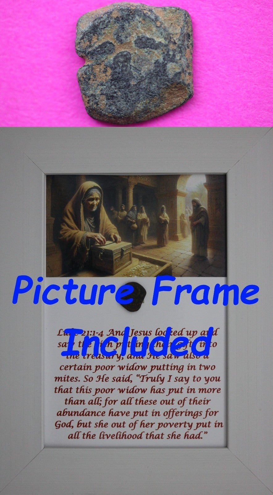 Widows Mite Coin Holy Land Artifact Free Display Frame Jesus Christ Lifetime 43