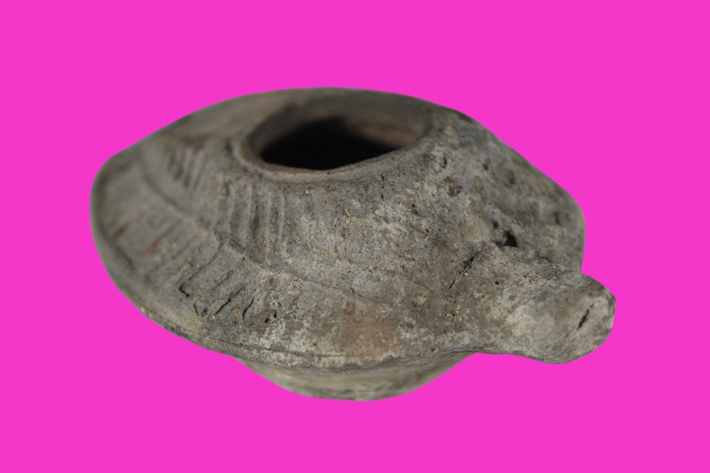 Oil Lamp Holy Land Ancient Artifact Jesus Christ Home Israel 300-600 AD COA 92