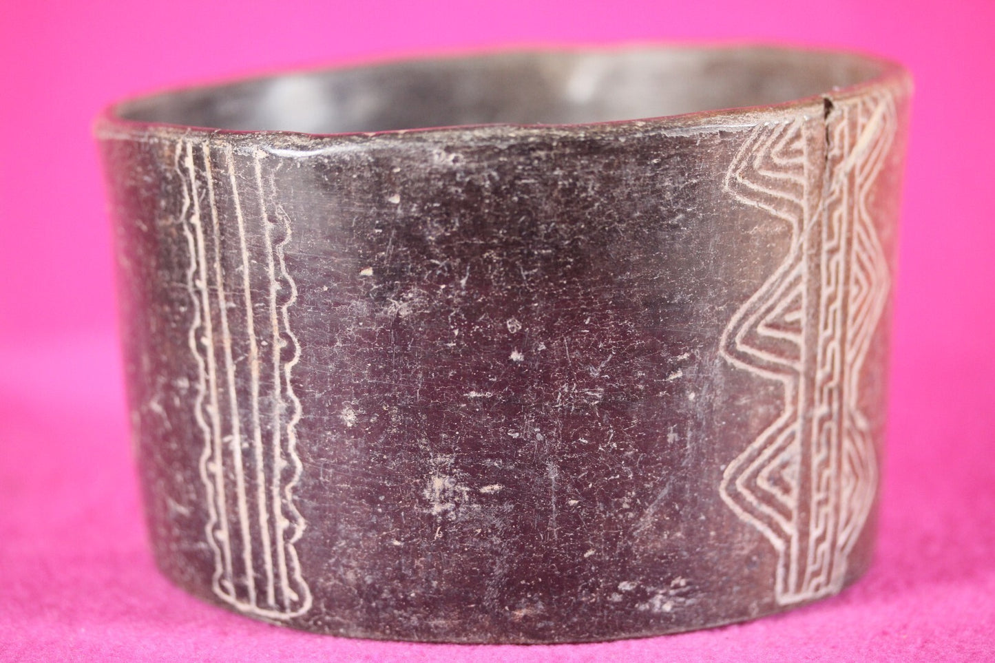 Authentic Pre Columbian Artifact Mayan Incised Bowl Ex Arte Primitivo COA T118