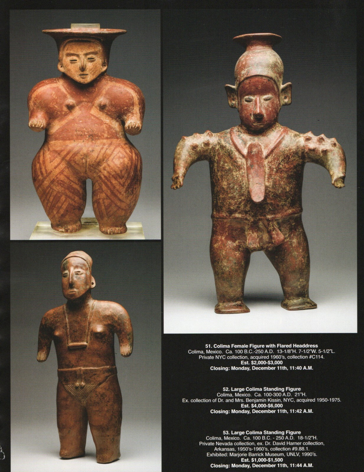 Pre Columbian Artifacts Price & Value Guide Arte Primitivo Auction Catalog #87