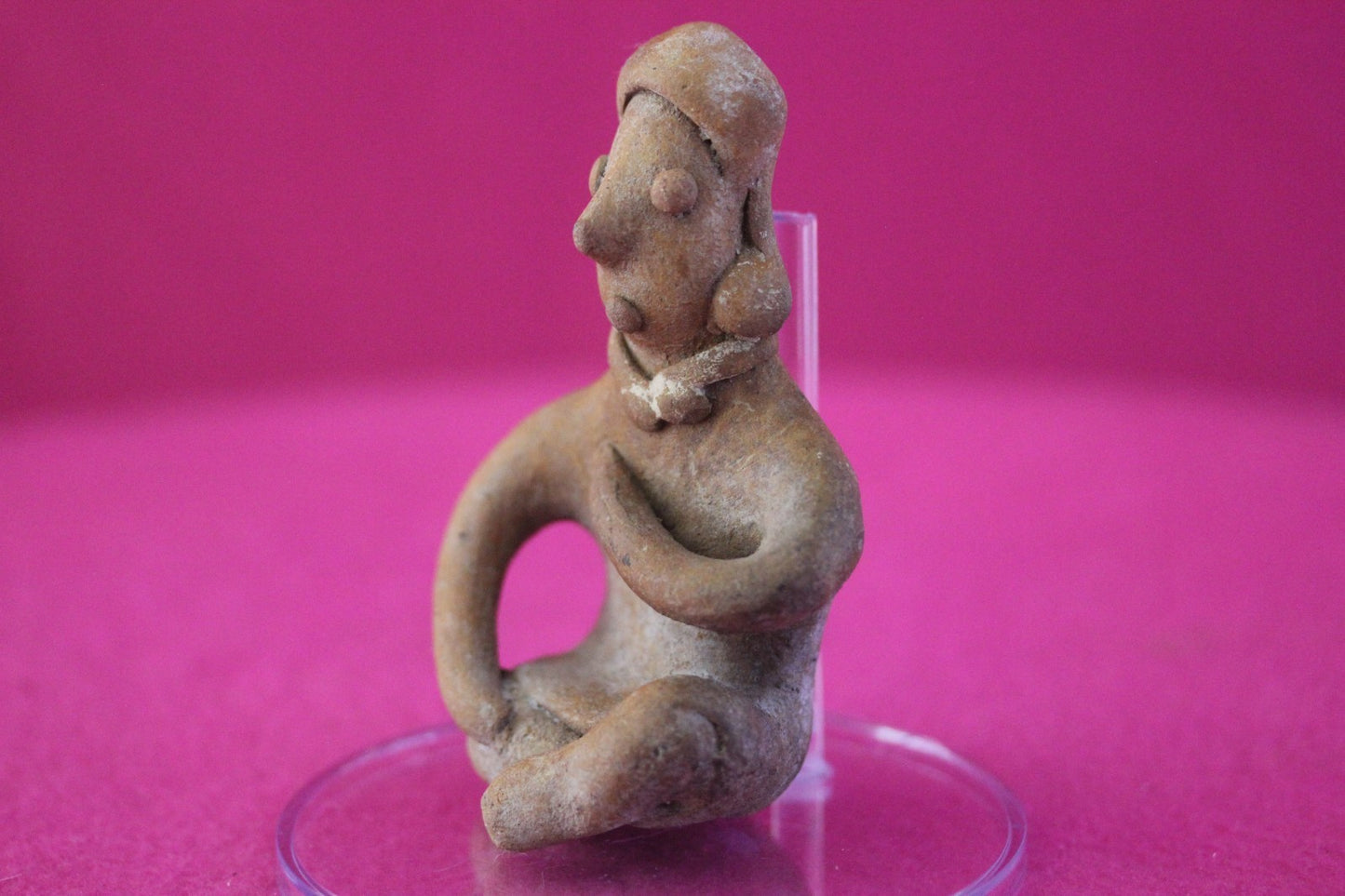 Pre Columbian Authentic Artifact Rare Seated Tomb Figure Colima Mexico COA 187