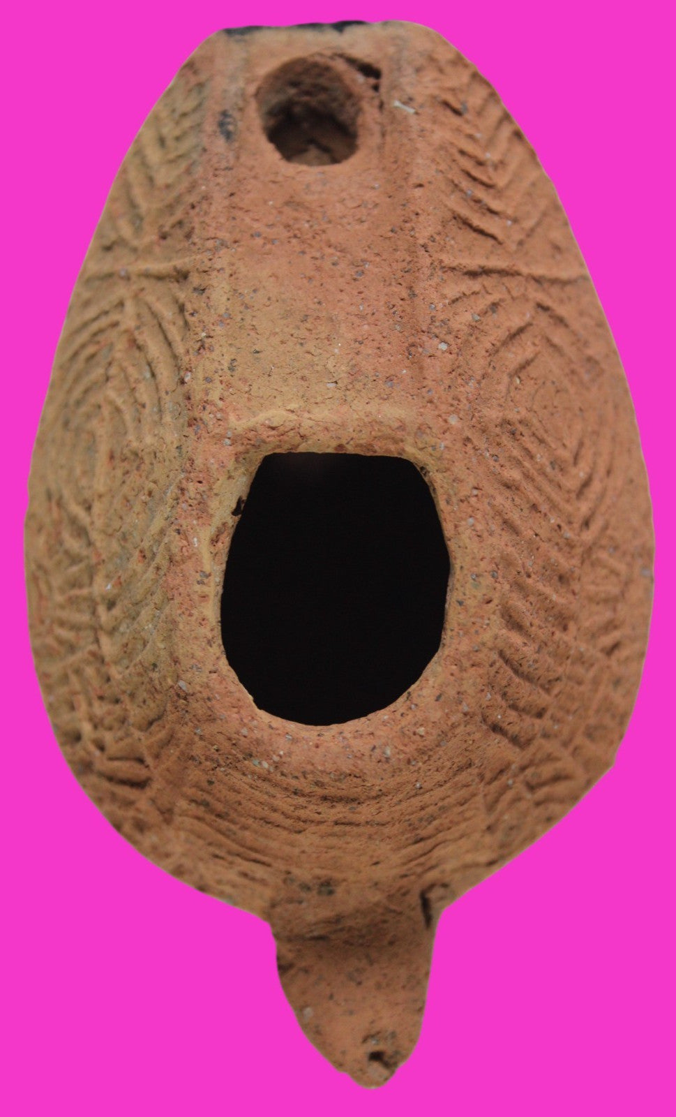 Oil Lamp Holy Land Ancient Artifact Jesus Christ Home Israel 300-600 AD COA 130