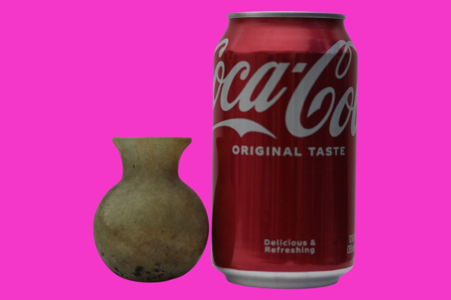 Holy Land Artifact Authentic Ancient Glass Bottle 100-300 AD Roman Era COA J17