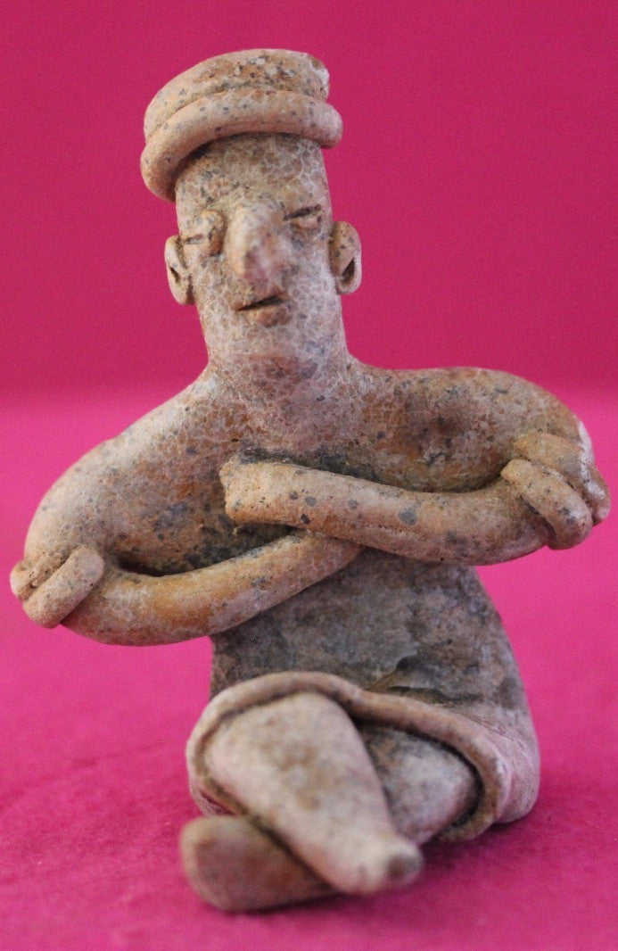 Pre Columbian Artifact Authentic Rare Seated Tomb Figure Colima Mexico COA 188