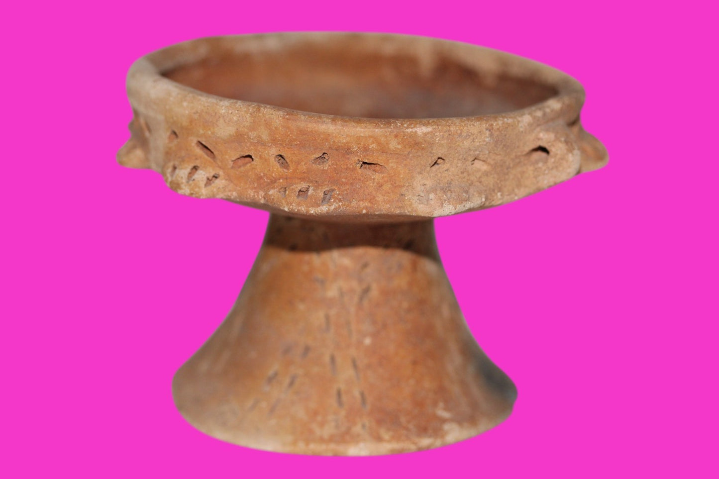 Pre Columbian Artifact Authentic Rattle Bowl Watershed Region Costa Rica COA J87