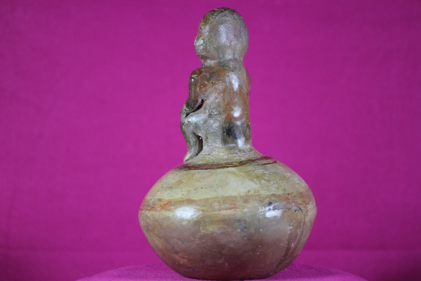 Authentic Pre Columbian Artifact Vicus Figure Jar Pottery 250 BC-600 AD COA J15