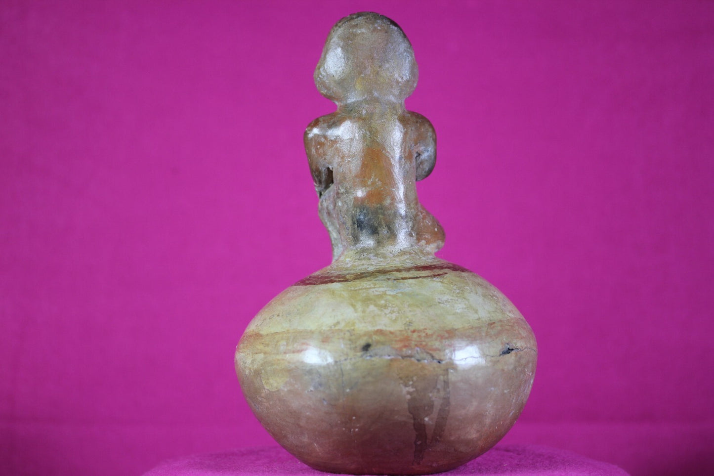 Authentic Pre Columbian Artifact Vicus Figure Jar Pottery 250 BC-600 AD COA J15