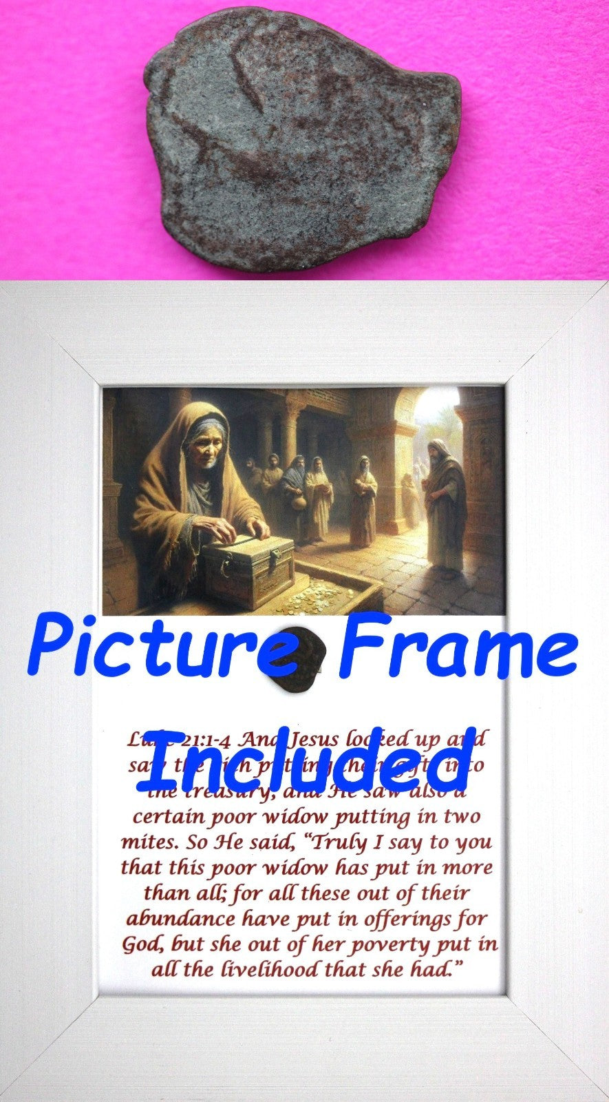 Widows Mite Coin Holy Land Artifact Free Display Frame Jesus Christ Lifetime 128