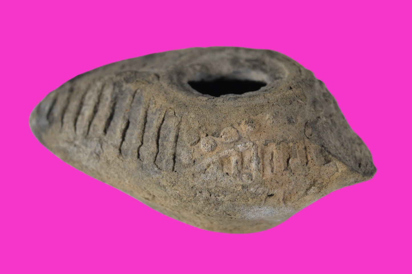 Oil Lamp Holy Land Ancient Artifact Jesus Christ Home Israel 300-600 AD COA 122