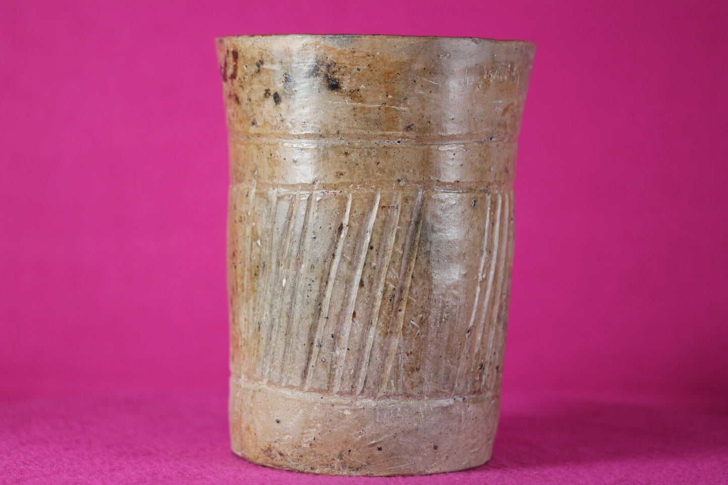 Pre Columbian Mayan Artifact 300 - 900 AD Incised Cylinder Authentic COA J44