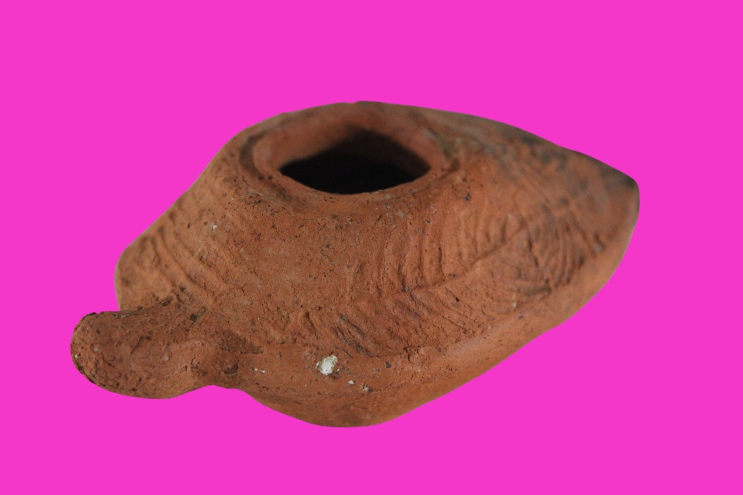 Ancient Holy Land Oil Lamp Artifact 2 Hidden Christian Crosses 300-600 AD COA 77