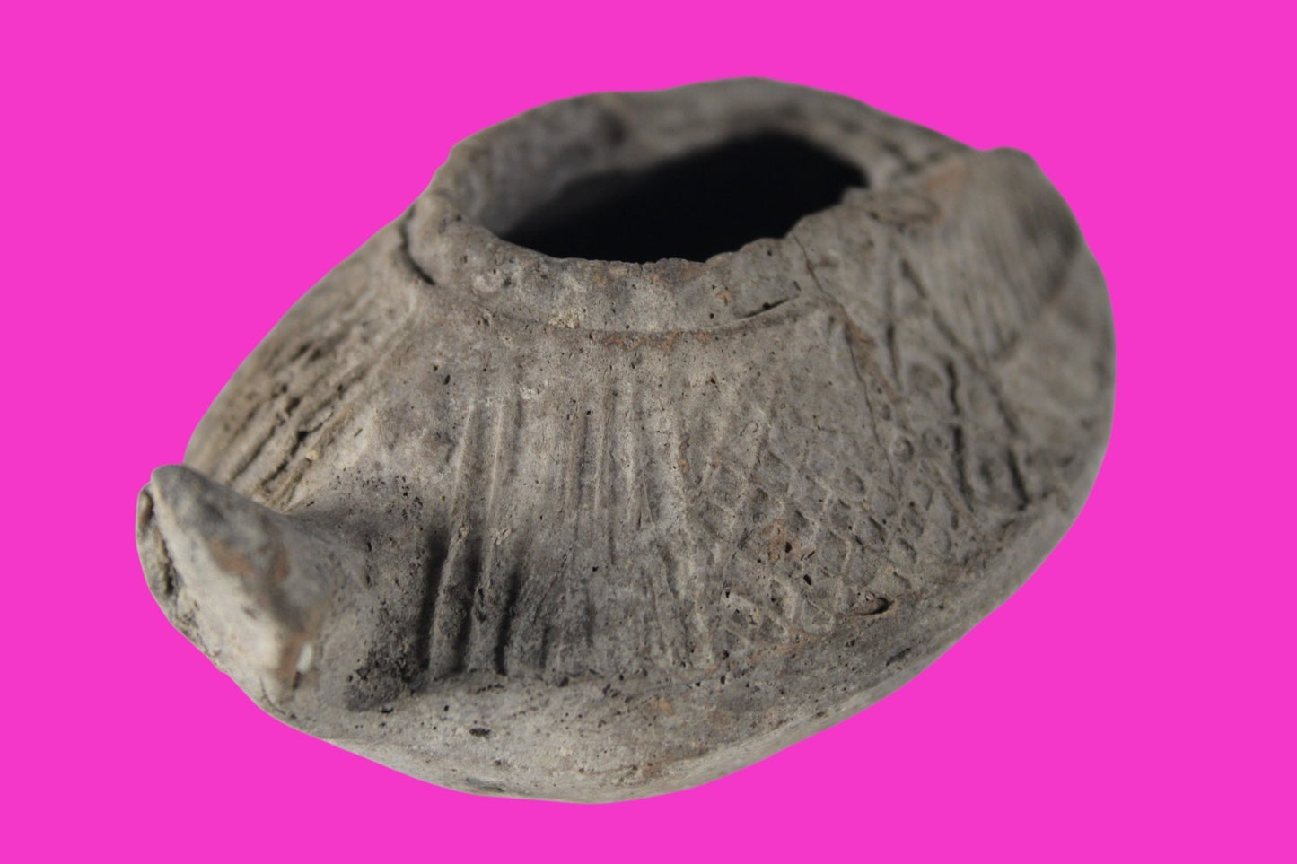 Oil Lamp Holy Land Ancient Artifact Jesus Christ Home Israel 300-600 AD COA 128