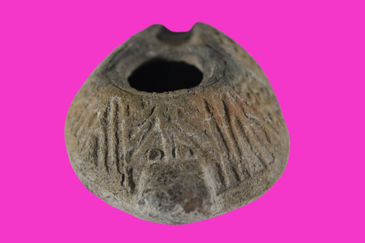 Oil Lamp Holy Land Ancient Artifact Jesus Christ Home Israel 300-600 AD COA J152