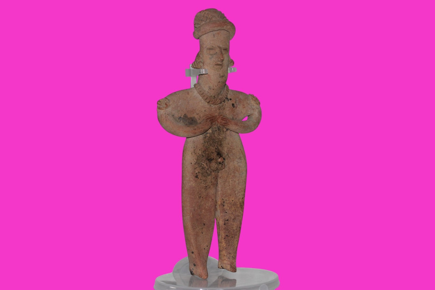 Pre Columbian Artifact 8 inch Male Shaft Tomb Figure Colima Mexico 100BC COA 262