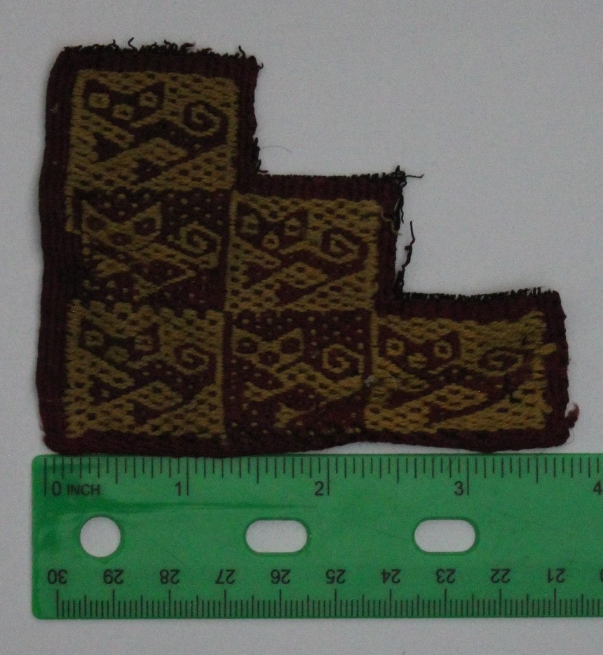 Pre Columbian Authentic Artifact Frameable Textile Border Chancay Peru COA 30