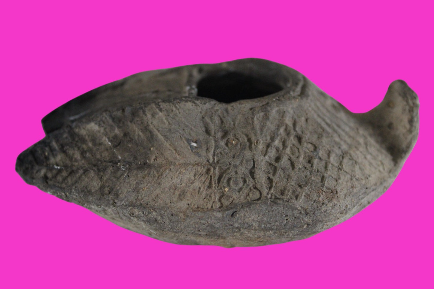 Oil Lamp Holy Land Ancient Artifact Jesus Christ Home Israel 300-600 AD COA 84