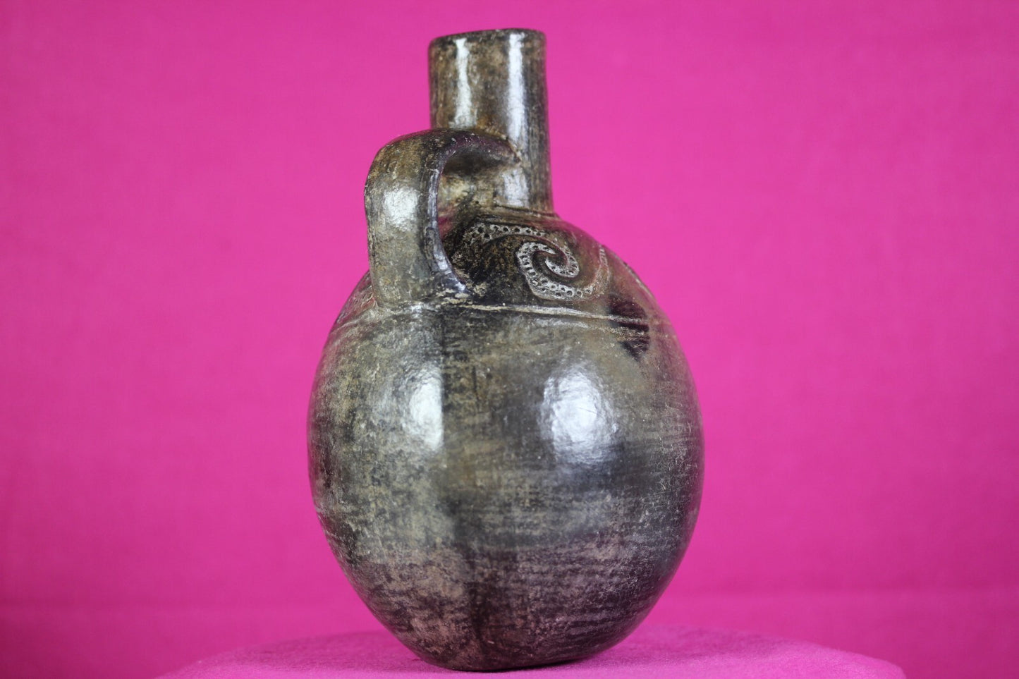 Pre Columbian Artifact Moche Incised Pottery Jar 100-800 AD Authentic COA J26