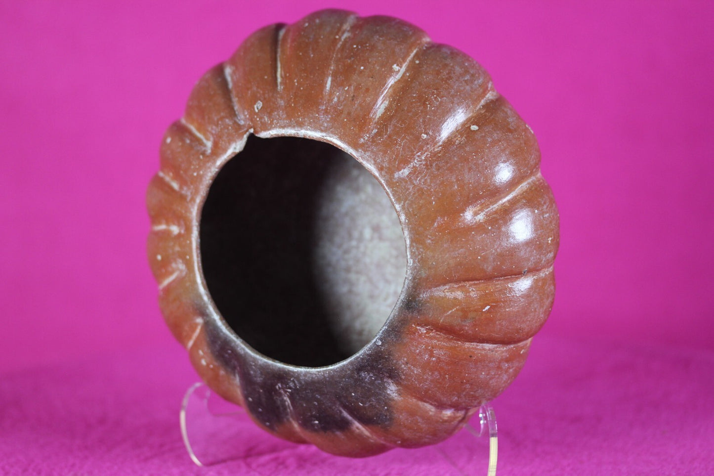Authentic Pre Columbian Artifact Gadrooned Bowl Michoacan Mexico 200 BC COA T46