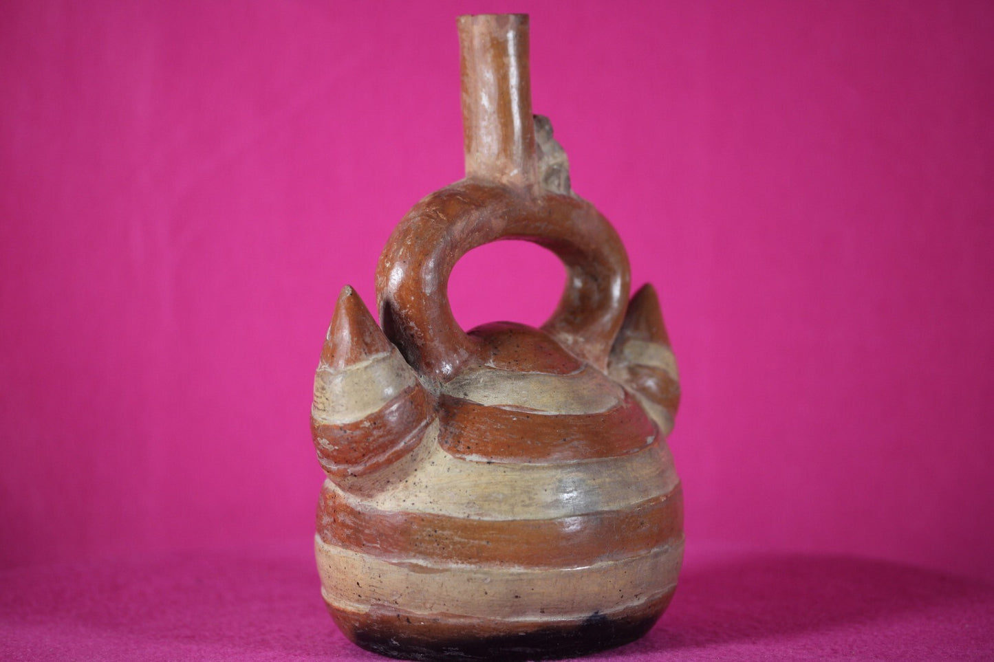Ex Sotheby's Authentic Pre Columbian Artifact Inca Monkey Tuber Stirrup Jar T102