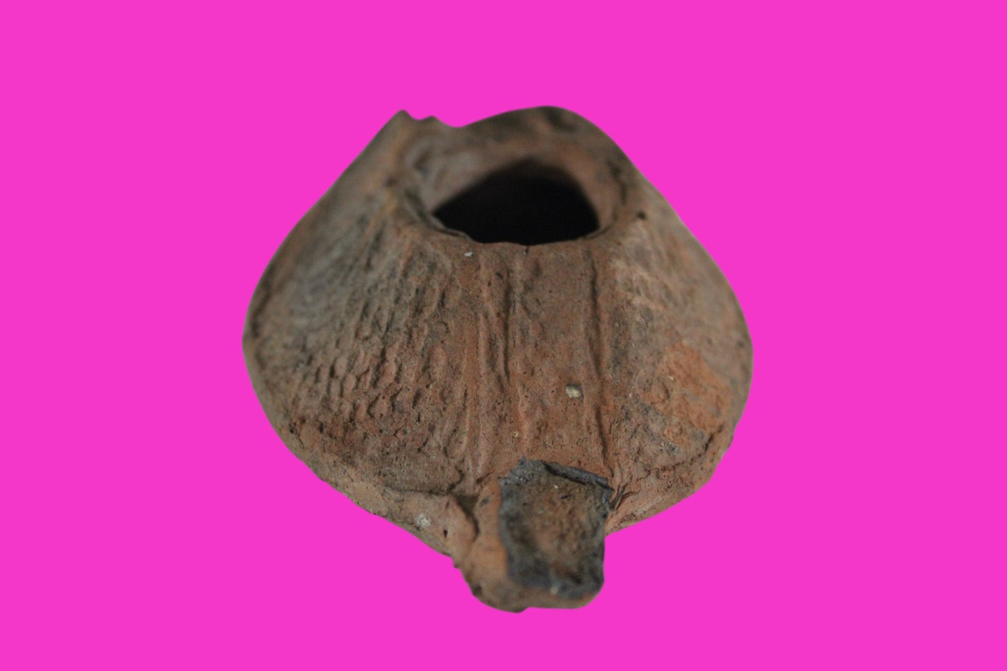 Oil Lamp Holy Land Ancient Artifact Jesus Christ Home Israel 300-600 AD COA 83