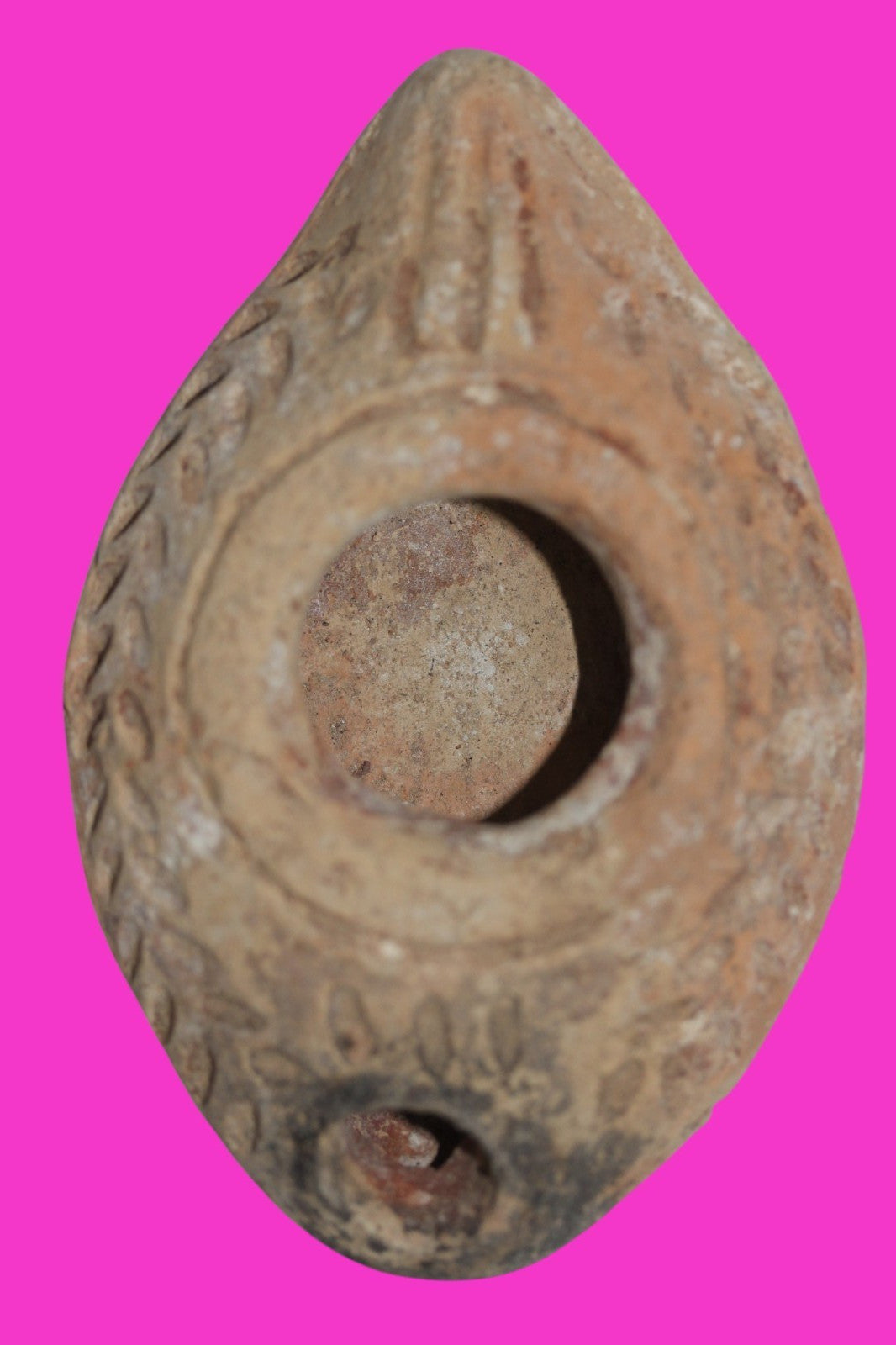Oil Lamp Holy Land Ancient Artifact Jesus Christ Home Israel 100-400 AD COA J106