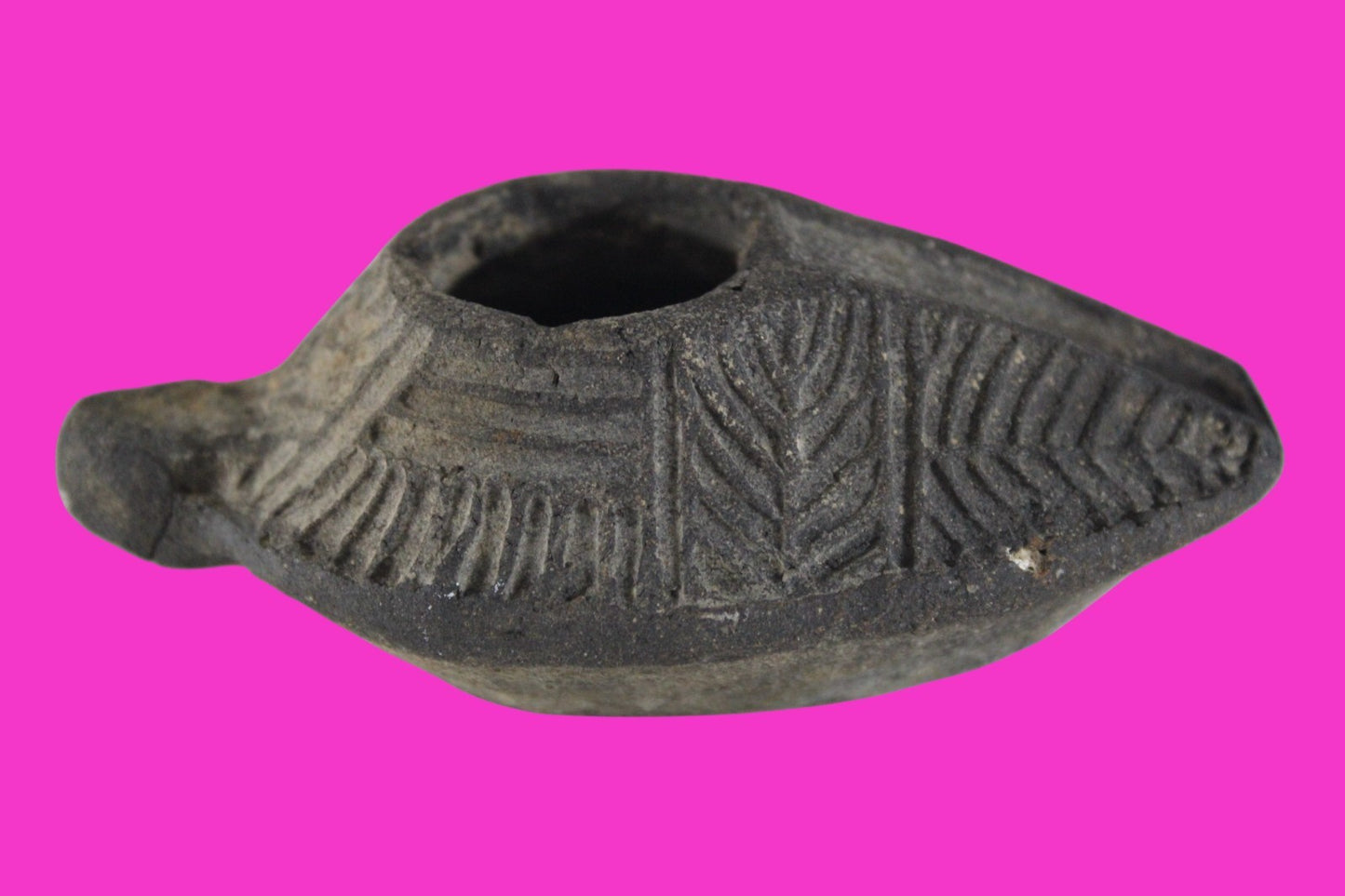 Oil Lamp Holy Land Ancient Artifact Jesus Christ Home Israel 300-600 AD COA 76