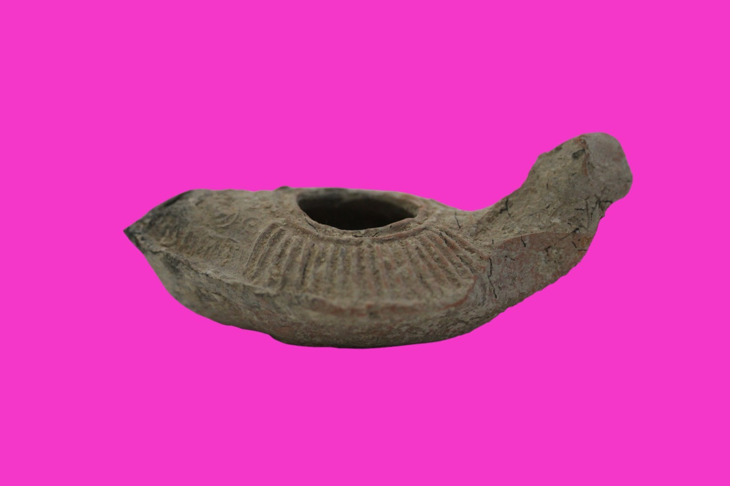 Oil Lamp Holy Land Ancient Artifact Jesus Christ Home Israel 100-400 AD COA J108