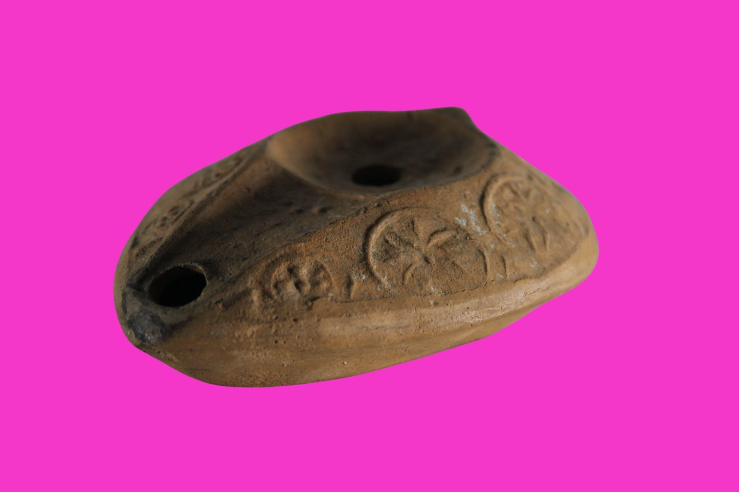 Large Holy Land Oil Lamp Ancient Artifact Jesus Christ Homeland 400-500AD COA 26