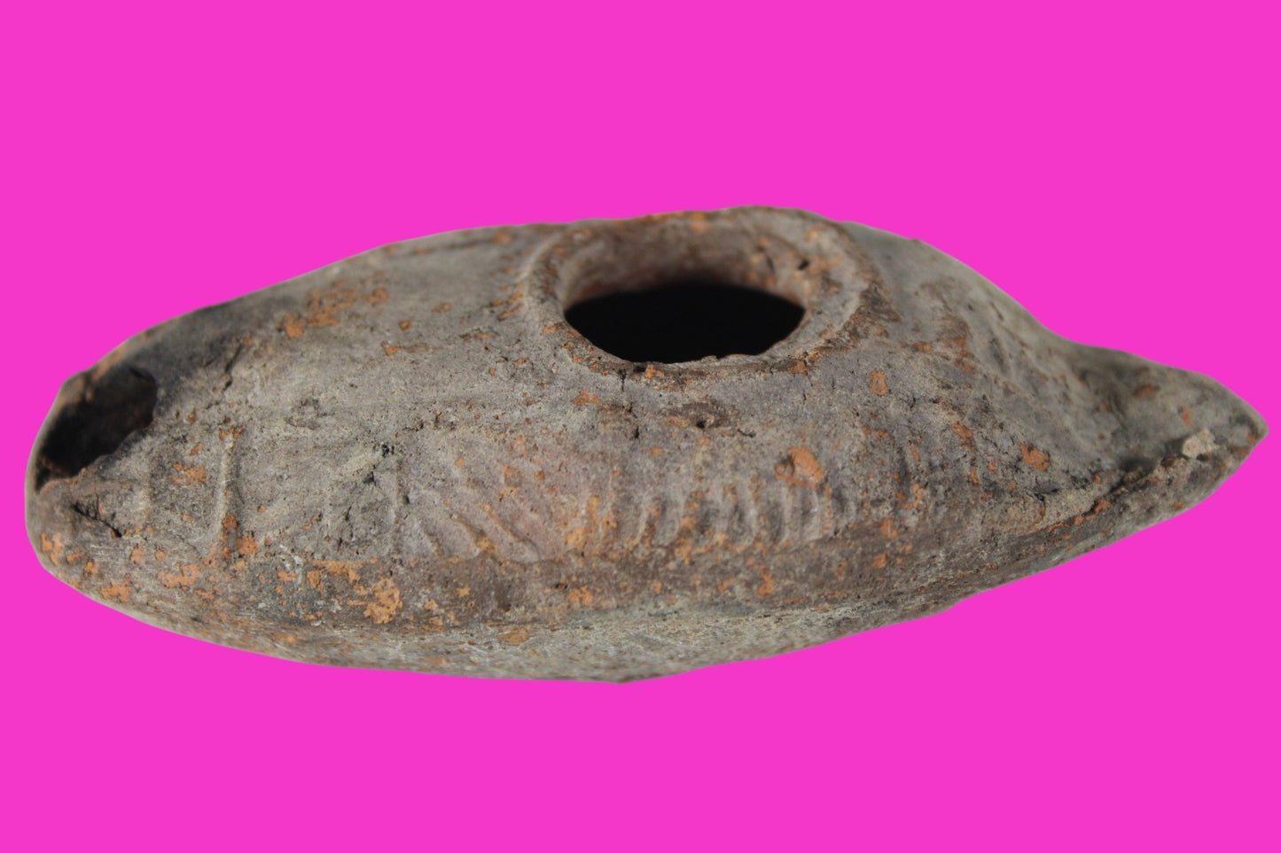Oil Lamp Holy Land Ancient Artifact Jesus Christ Home Israel 300-600 AD COA 115