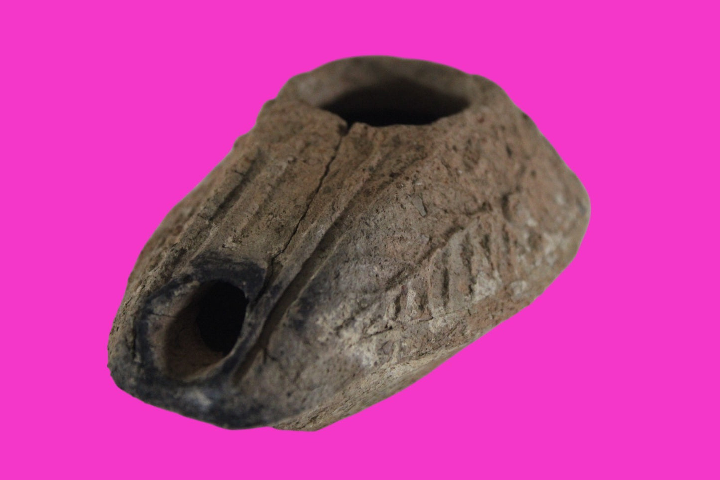 Oil Lamp Holy Land Ancient Artifact Jesus Christ Home Israel 300-600 AD COA 78