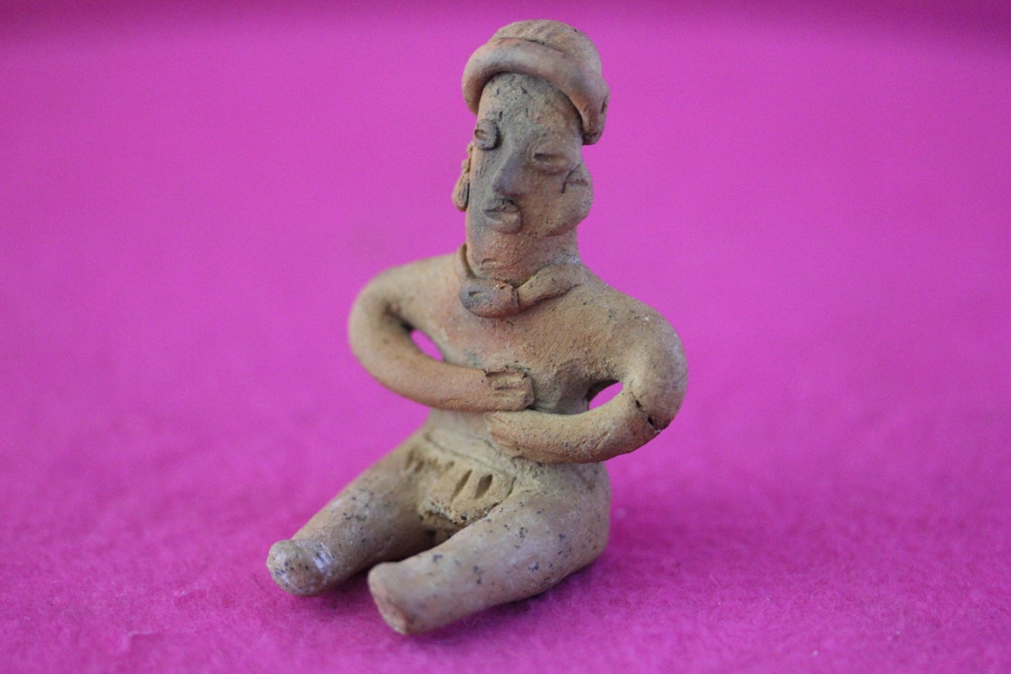 Authentic Pre Columbian Artifact Rare Seated Tomb Figure Colima Mexico COA 189