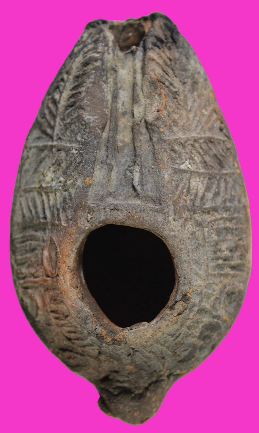 Oil Lamp Holy Land Ancient Artifact Jesus Christ Home Israel 300-600 AD COA 121