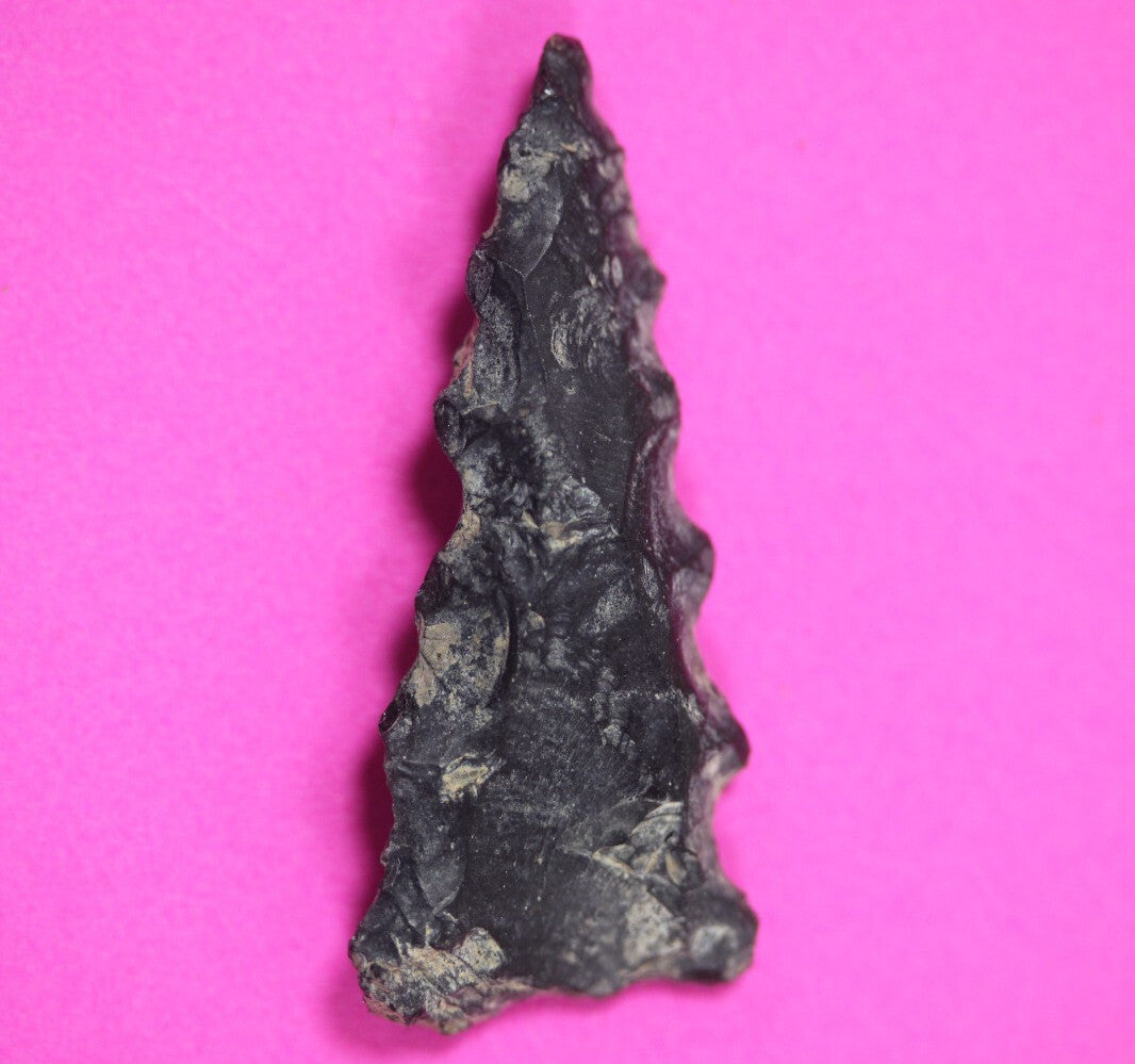 Authentic Pre Columbian Artifact Aztec Arrowhead Battle of Mexico City COA 80