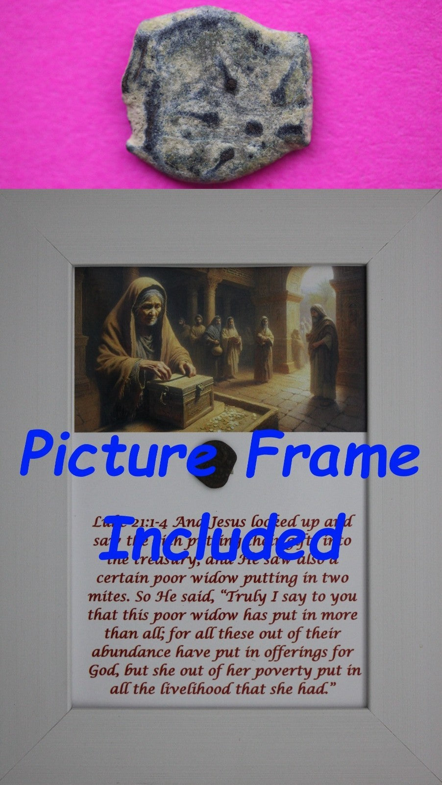 Widows Mite Coin Holy Land Artifact Free Display Frame Jesus Christ Lifetime 34