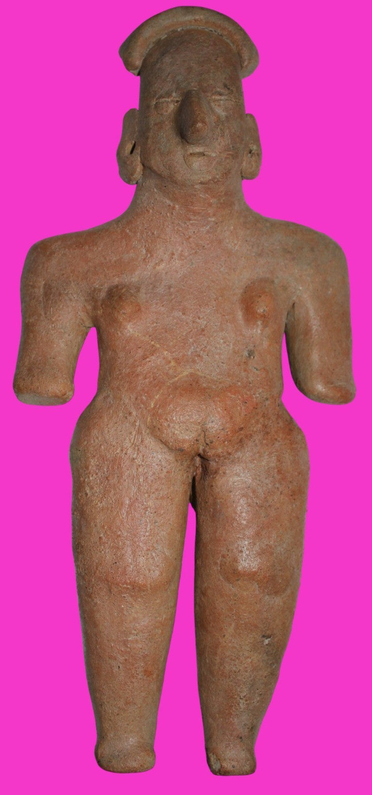 Pre Columbian Artifact Giant 10in Female Tomb Figure Colima Mexico 100BC COA 272