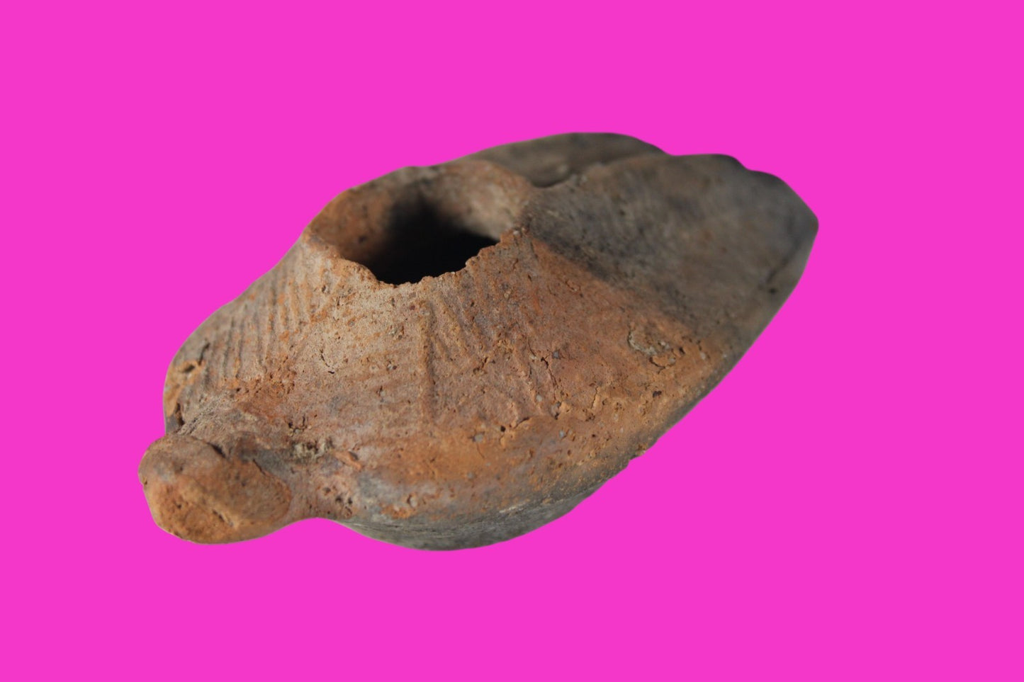 Oil Lamp Holy Land Ancient Artifact Jesus Christ Home Israel 300-600 AD COA 118