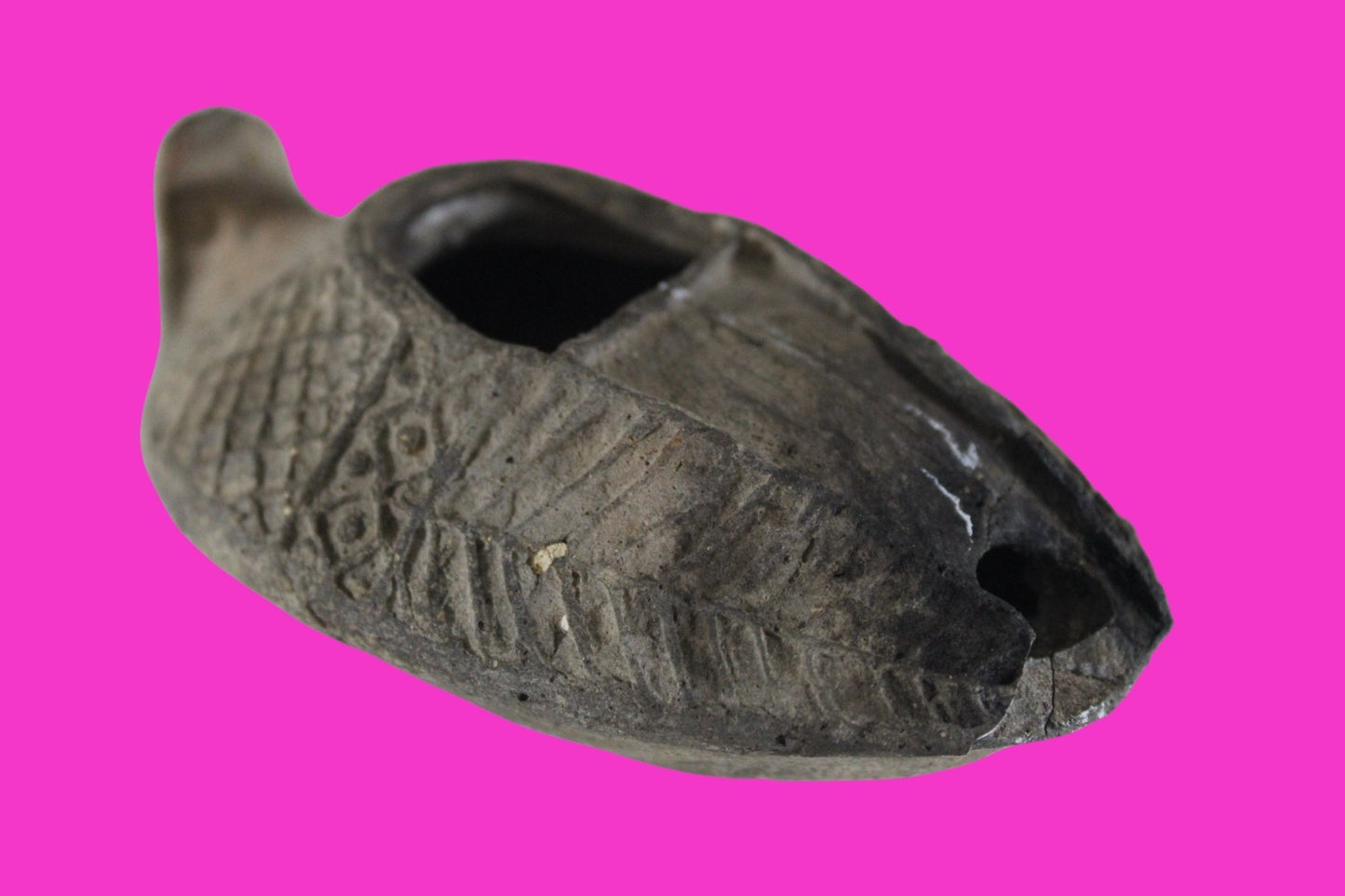 Oil Lamp Holy Land Ancient Artifact Jesus Christ Home Israel 300-600 AD COA 84