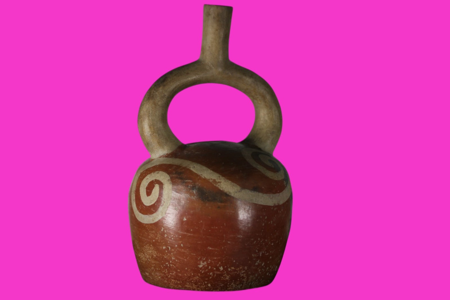 Pre Columbian Authentic Artifact Stirrup Vessel Moche Peru 100-850 AD COA J05