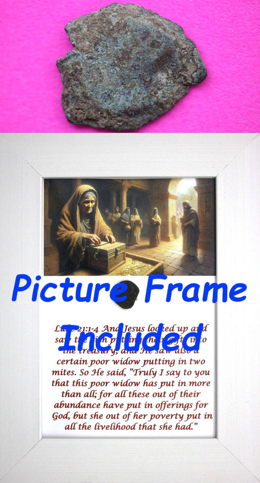 Widows Mite Coin Holy Land Artifact Free Display Frame Jesus Christ Lifetime 44