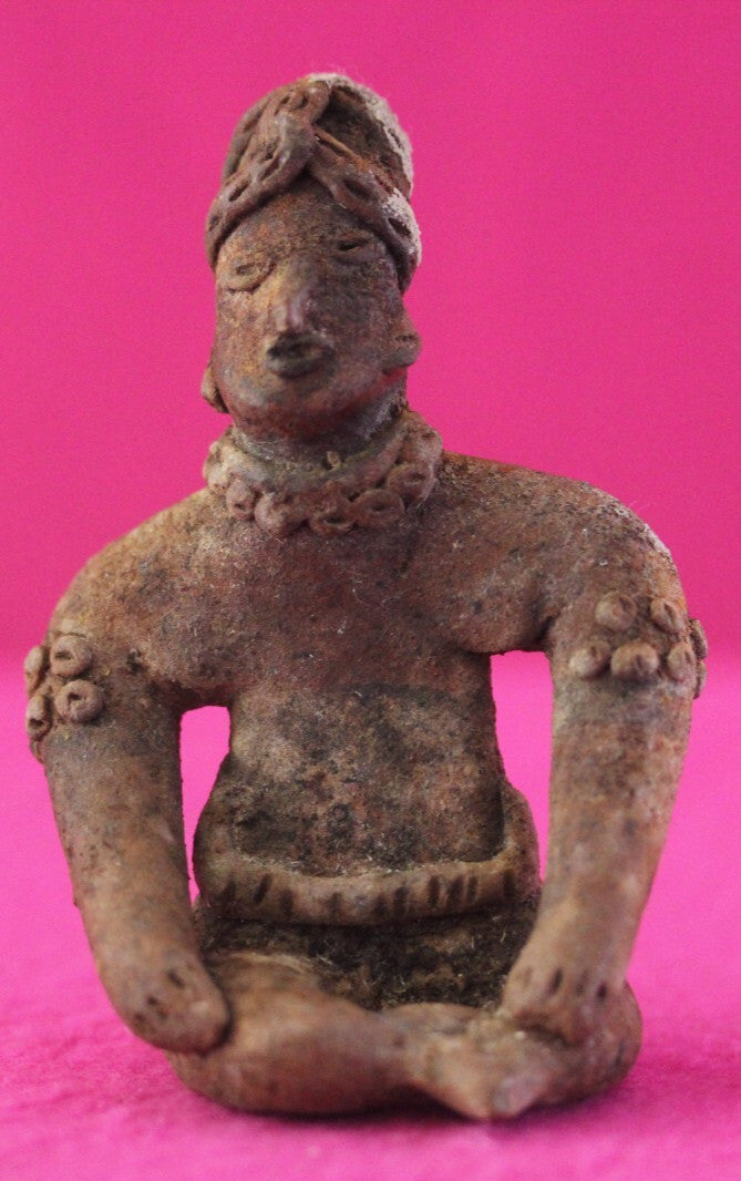 Pre Columbian Artifact Authentic Rare Seated Tomb Figure Colima Mexico COA 179