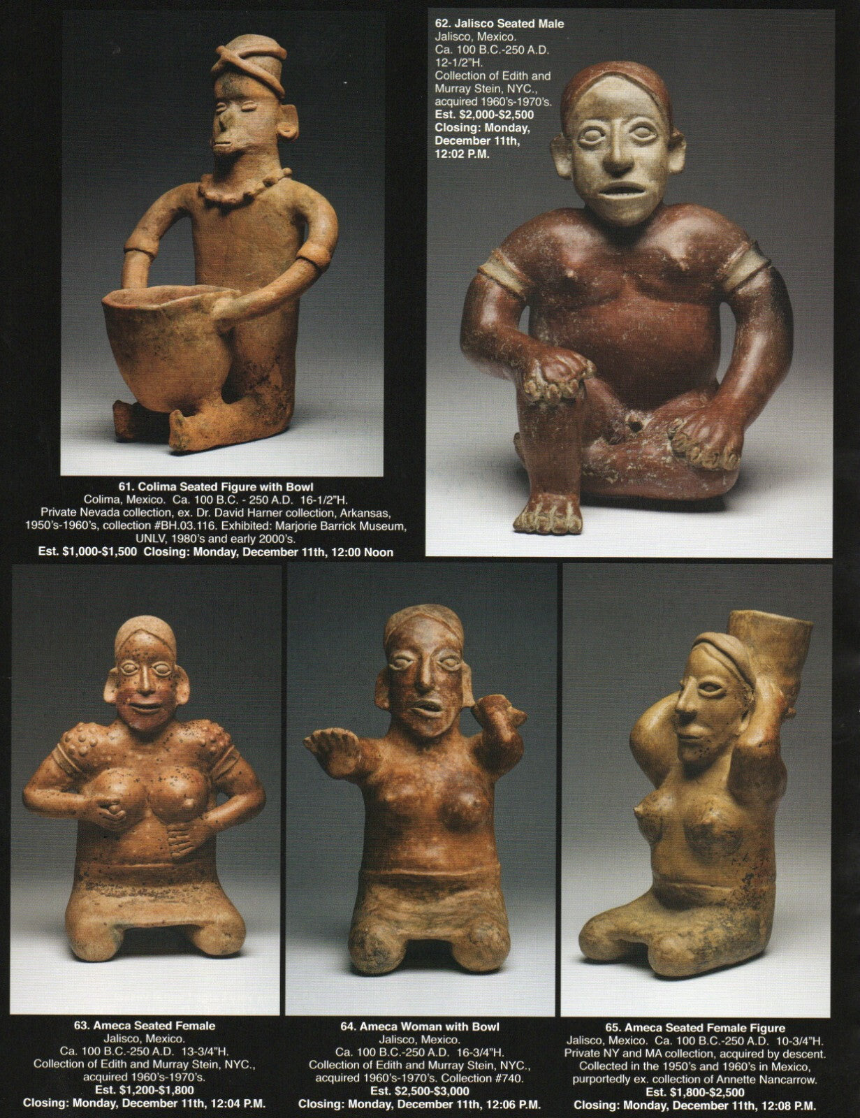 Pre Columbian Artifacts Price & Value Guide Arte Primitivo Auction Catalog #87