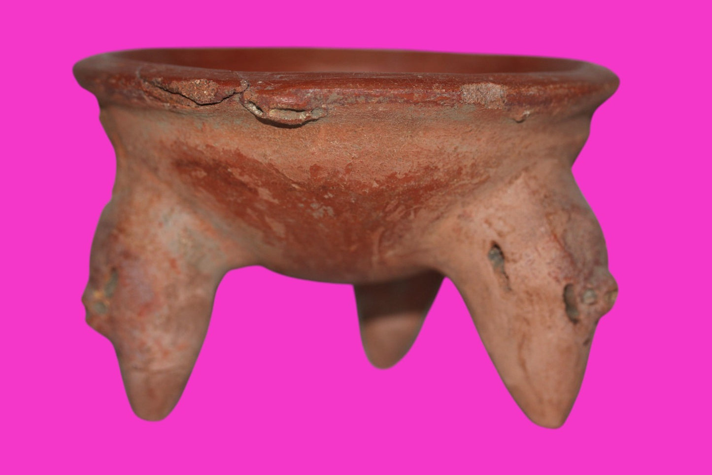 Pre Columbian Authentic Artifact Tripod Bowl Watershed Area Costa Rica COA J86