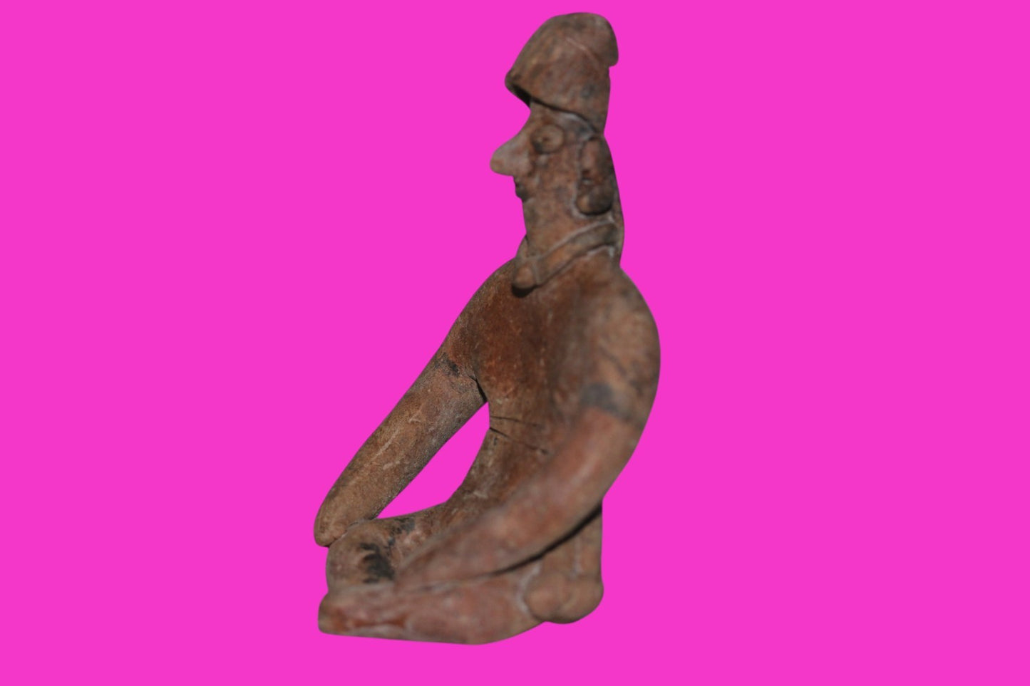 Pre Columbian Artifact Authentic Seated Tomb Figure Colima Mexico 250 AD COA 211